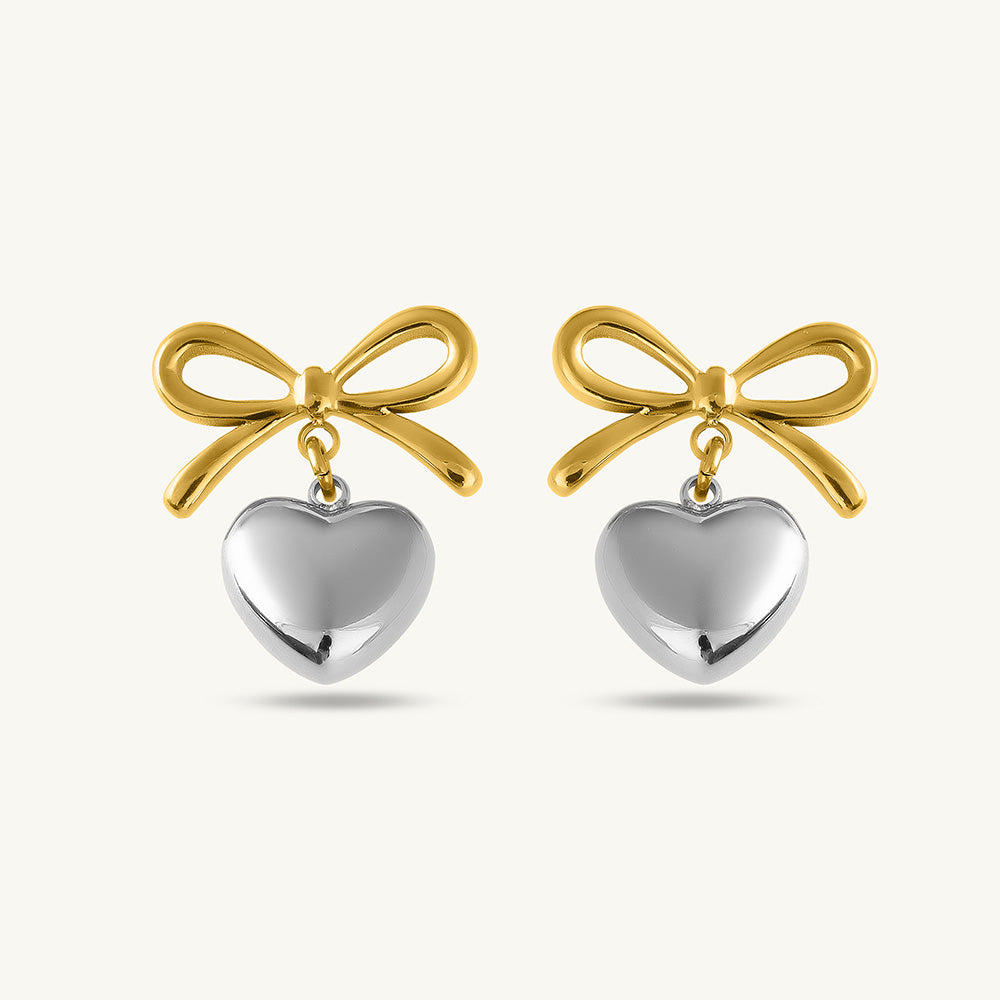 Diamond Affair Bracelet & Bi-metal Wrapped With Love Earrings Combo Set