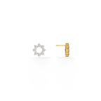 Elegant Floral 9KT Gold Lab Grown Diamond Stud Earring