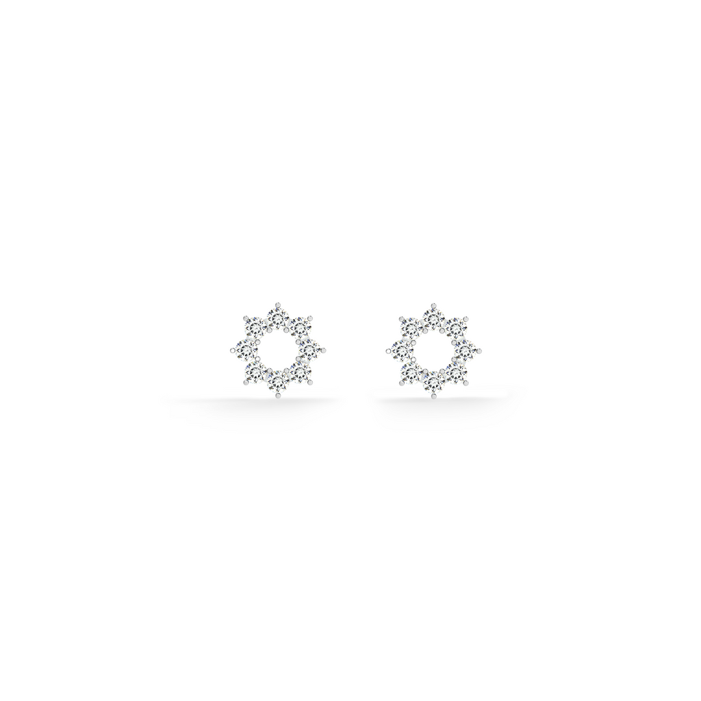 Elegant Floral 9KT Gold Lab Grown Diamond Stud Earring