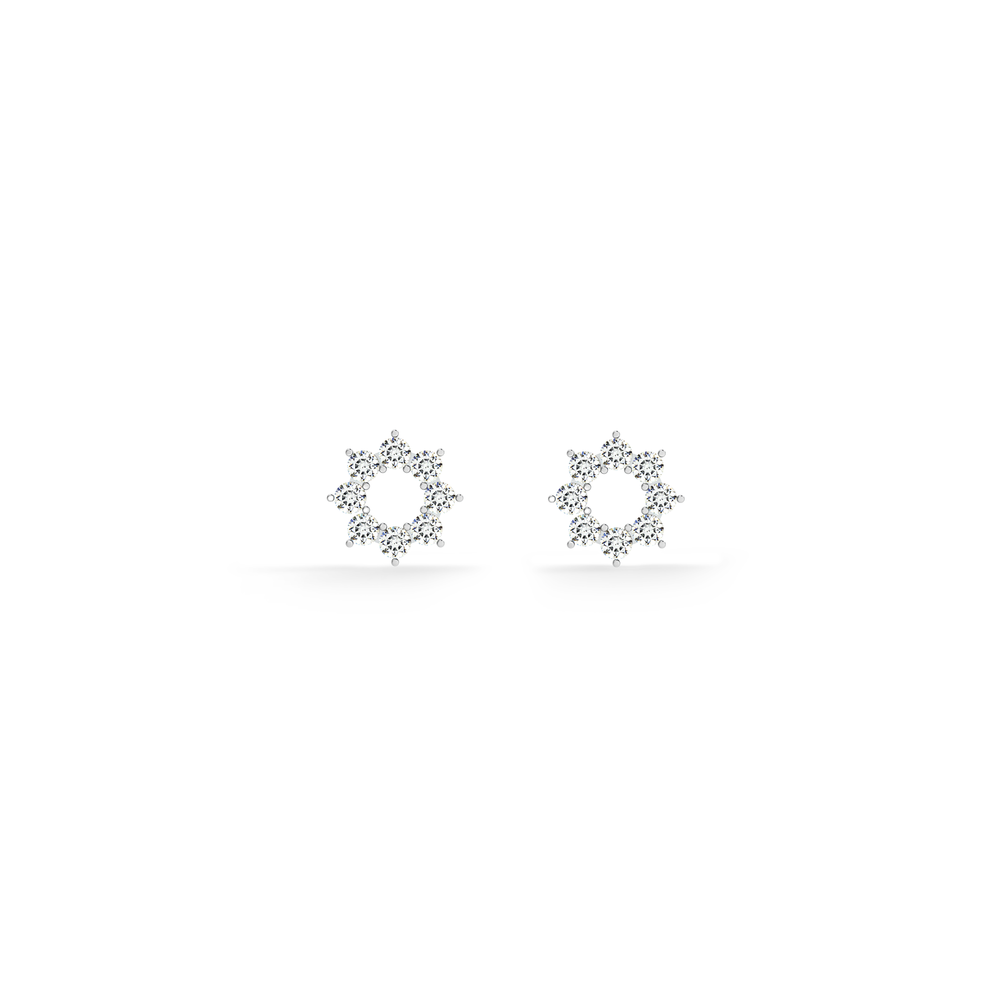 Elegant Floral 9KT Gold Lab Grown Diamond Stud Earring