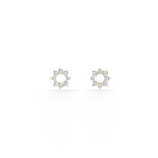 Elegant Floral 9KT Gold Lab Grown Diamond Stud Earring
