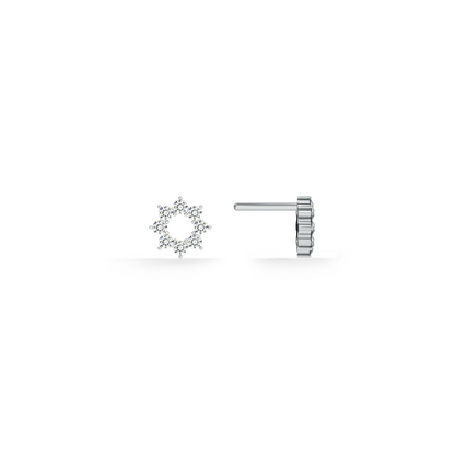 Elegant Floral 9KT Gold Lab Grown Diamond Stud Earring