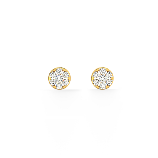 Lustrous Bouquet 9KT Gold Lab Grown Diamond Stud Earring
