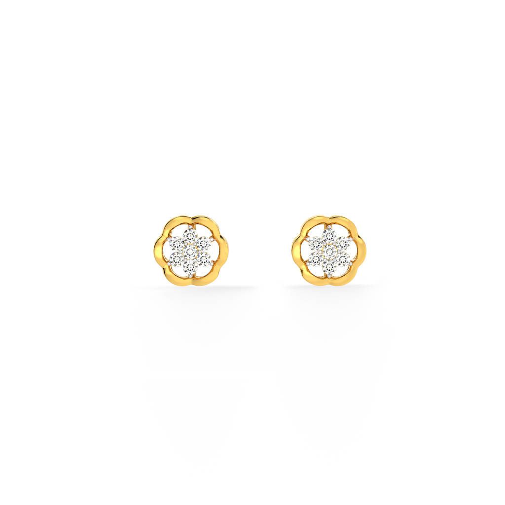 Blooms 9KT Gold Lab Grown Diamond Stud Earring