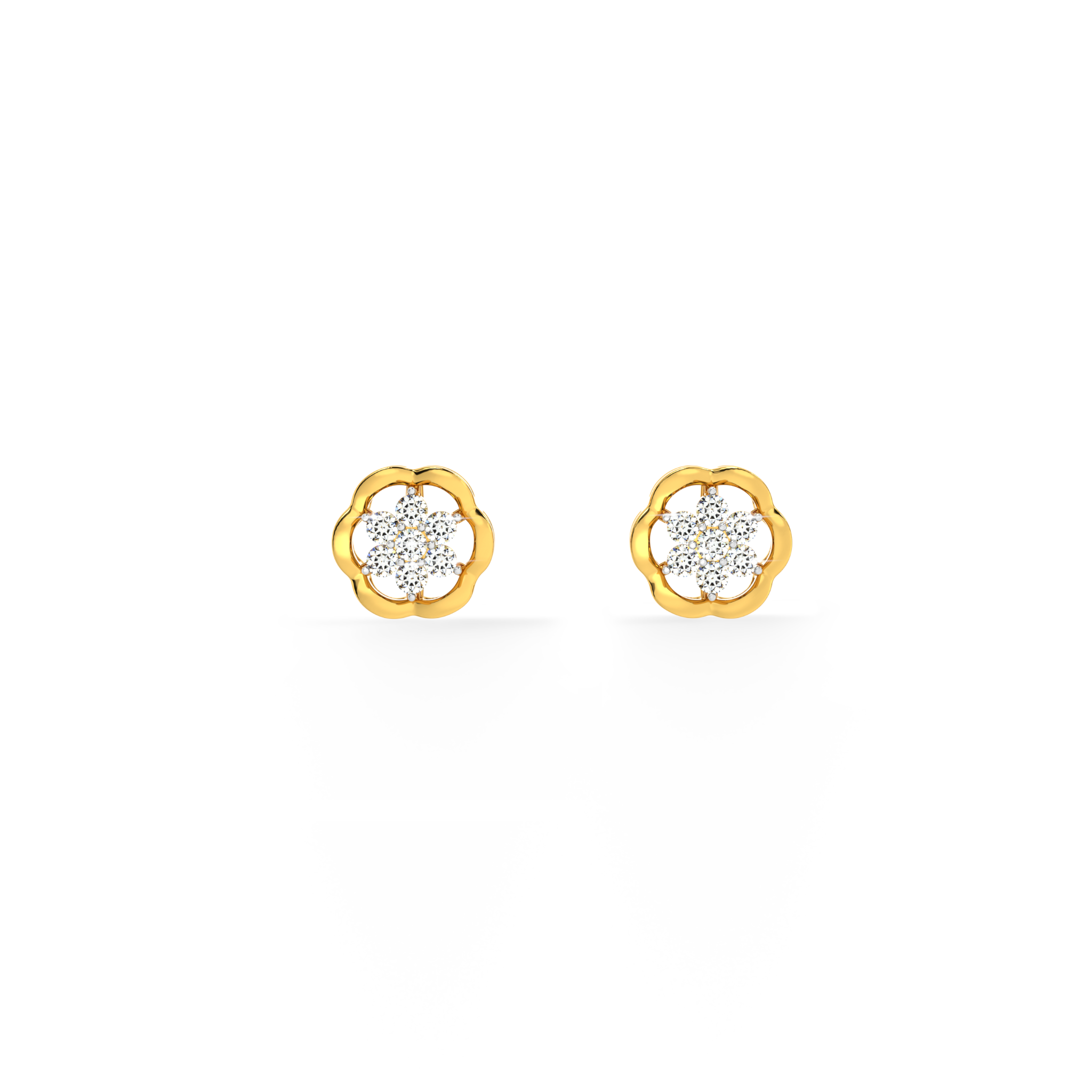 Blooms 9KT Gold Lab Grown Diamond Stud Earring