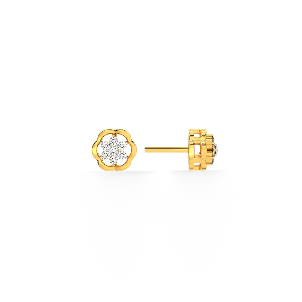Blooms 9KT Gold Lab Grown Diamond Stud Earring