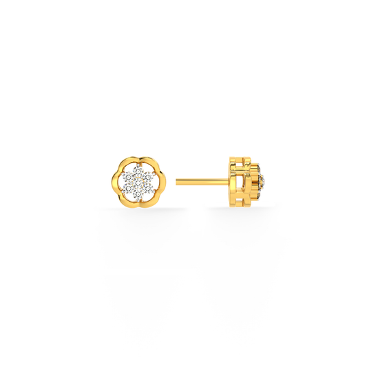 Blooms 9KT Gold Lab Grown Diamond Stud Earring
