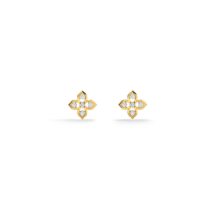 Petal Cluster 9KT Gold Lab Grown Diamond Stud Earring