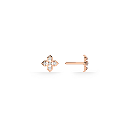 Petal Cluster 9KT Gold Lab Grown Diamond Stud Earring