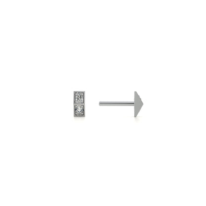 Chic Linear Sparkle 9KT Gold Lab Grown Diamond Earring