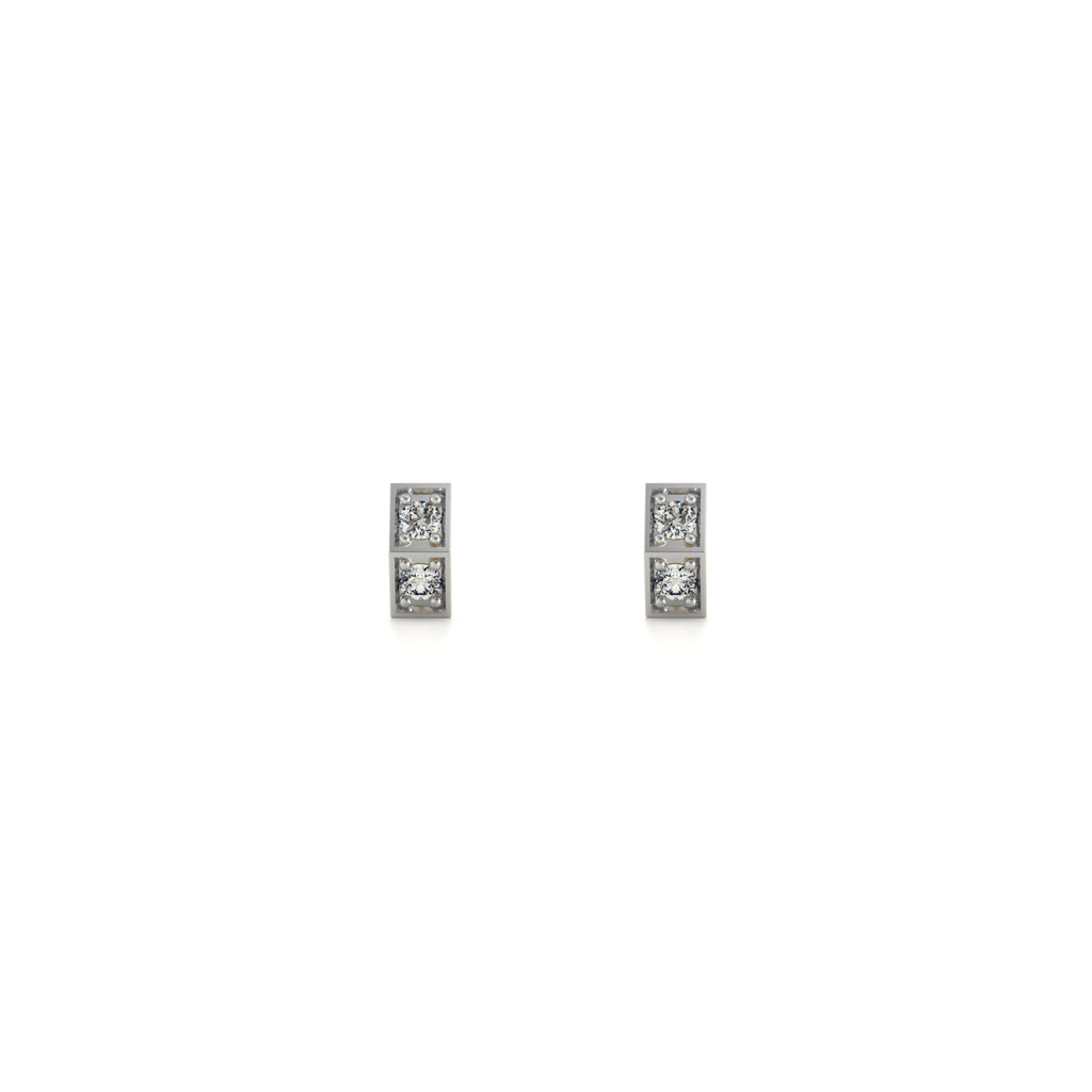 Chic Linear Sparkle 9KT Gold Lab Grown Diamond Earring