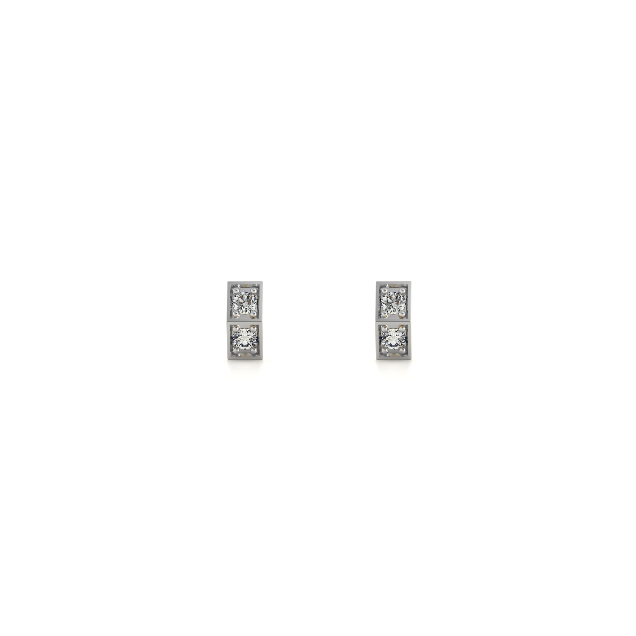 Chic Linear Sparkle 9KT Gold Lab Grown Diamond Earring