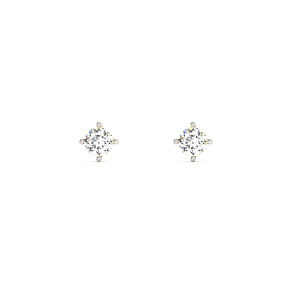 Vintage Blossom 9KT Gold Lab Grown Diamond Stud Earring