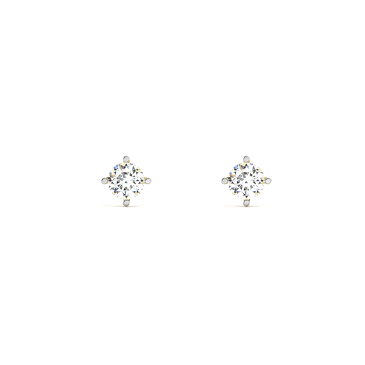 Vintage Blossom 9KT Gold Lab Grown Diamond Stud Earring