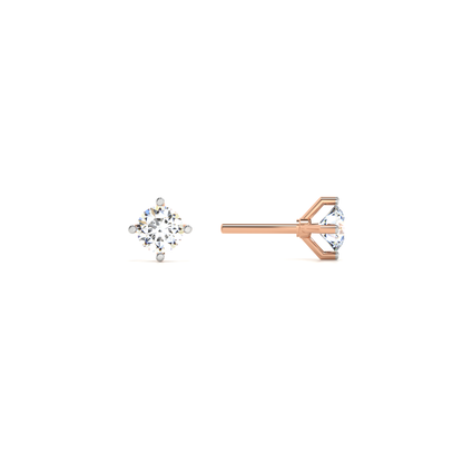 Vintage Blossom 9KT Gold Lab Grown Diamond Stud Earring