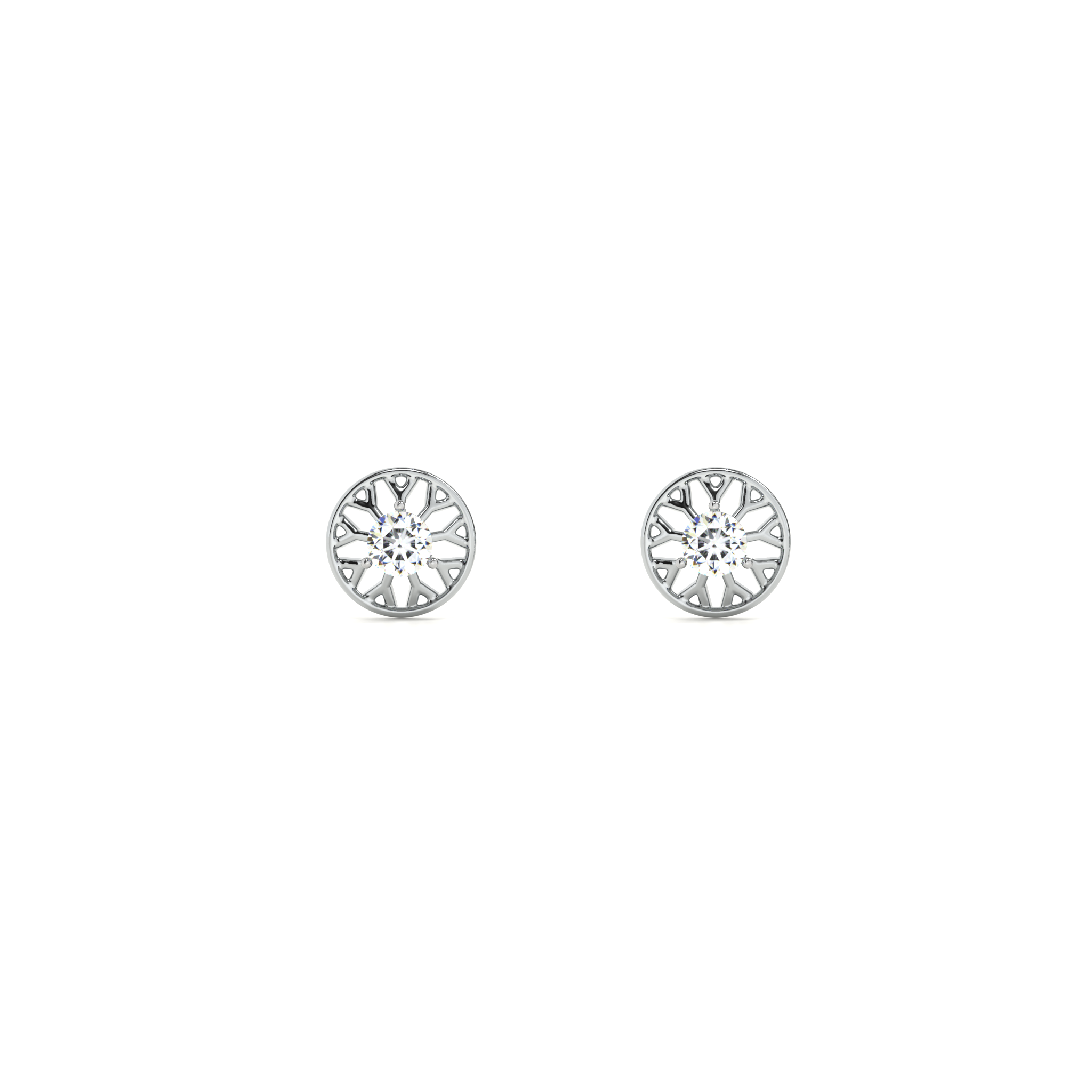 Crown-Set 9KT Gold Lab Grown Diamond Stud Earring