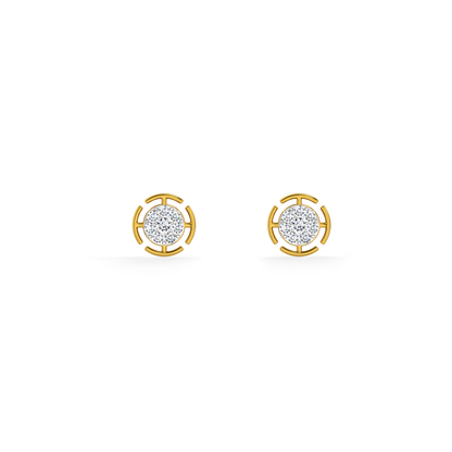 Radiant Grid 9KT Gold Lab Grown Diamond Stud Earring