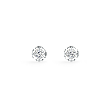 Radiant Grid 9KT Gold Lab Grown Diamond Stud Earring