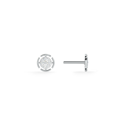 Radiant Grid 9KT Gold Lab Grown Diamond Stud Earring
