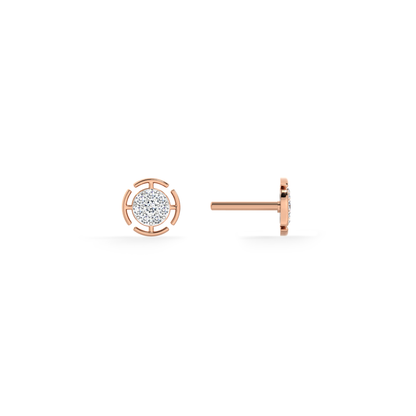 Radiant Grid 9KT Gold Lab Grown Diamond Stud Earring