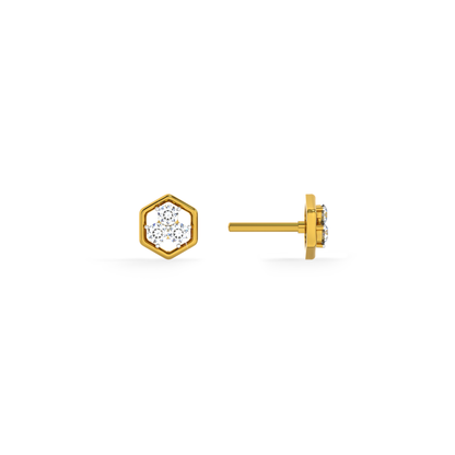 Sweethex 9KT Gold Lab Grown Diamond Stud Earring