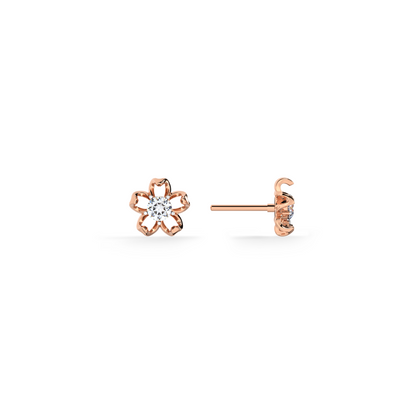 Petal Kiss 9KT Gold Lab Grown Diamond Stud Earring