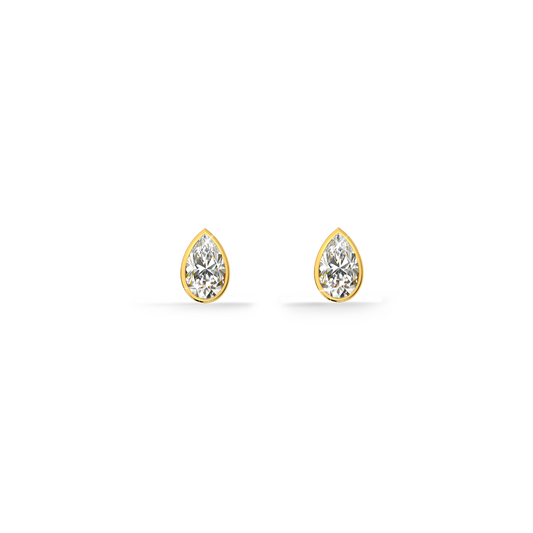 Teardrop 9KT Gold Lab Grown Diamond Stud Earring