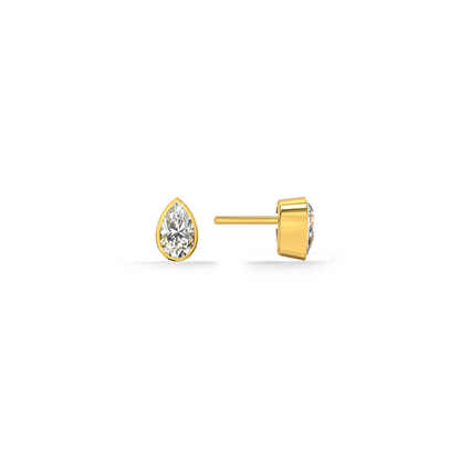 Teardrop 9KT Gold Lab Grown Diamond Stud Earring
