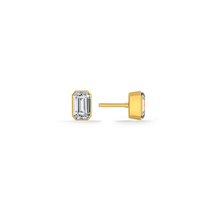 Linear Luxe 9KT Gold Lab Grown Diamond Stud Earring
