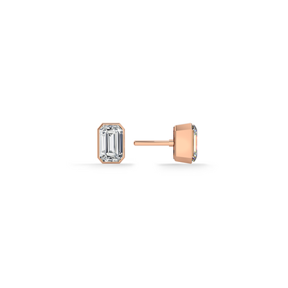 Linear Luxe 9KT Gold Lab Grown Diamond Stud Earring