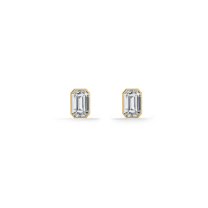 Linear Luxe 9KT Gold Lab Grown Diamond Stud Earring