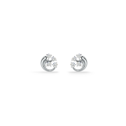 Orbit Cut Dome 9KT Gold Lab Grown Diamond Stud Earring