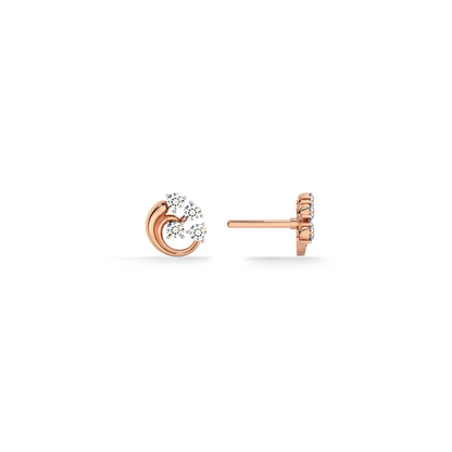 Orbit Cut Dome 9KT Gold Lab Grown Diamond Stud Earring