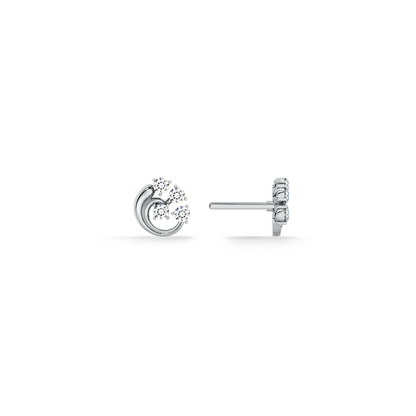 Orbit Cut Dome 9KT Gold Lab Grown Diamond Stud Earring
