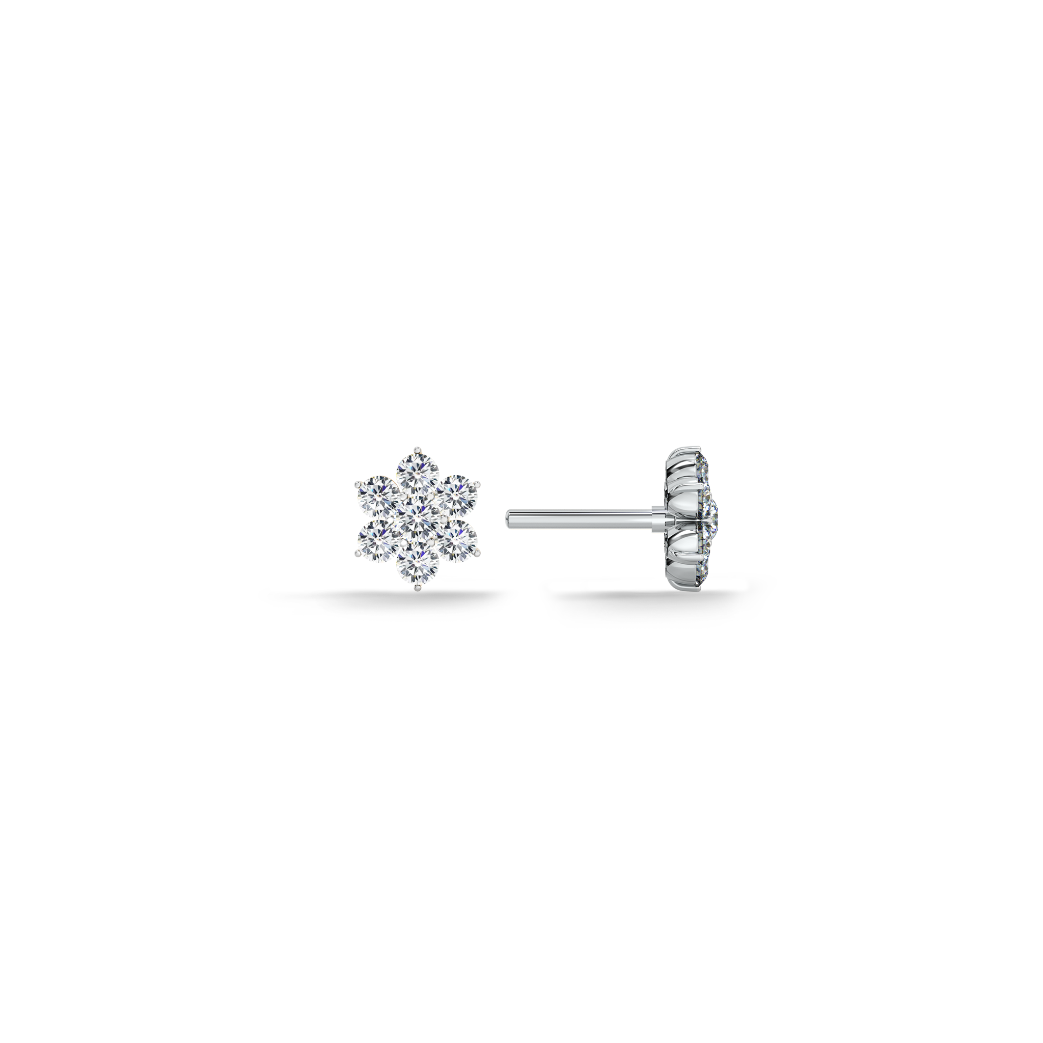 Blossom Base 9KT Gold Lab Grown Diamond Stud Earring