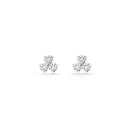 Triplit 9KT Gold Lab Grown Diamond Stud Earring