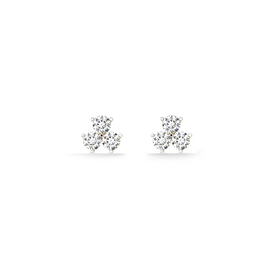 Triplit 9KT Gold Lab Grown Diamond Stud Earring