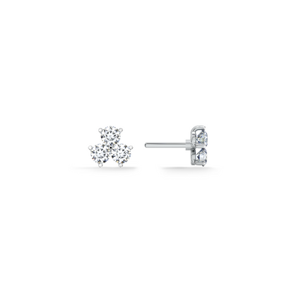 Triplit 9KT Gold Lab Grown Diamond Stud Earring