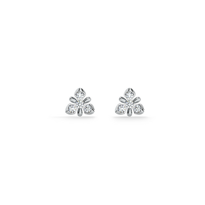 Trinity Bloom 9KT Gold Lab Grown Diamond Stud Earring