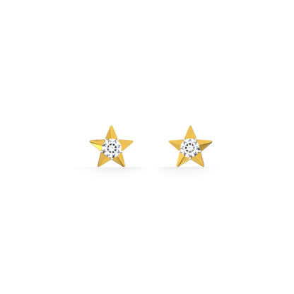Twilight Burst 9KT Gold Lab Grown Diamond Stud Earring