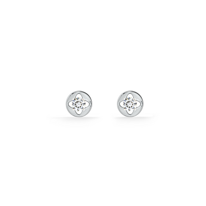 Floral Whisper 9KT Gold Lab Grown Diamond Stud Earring