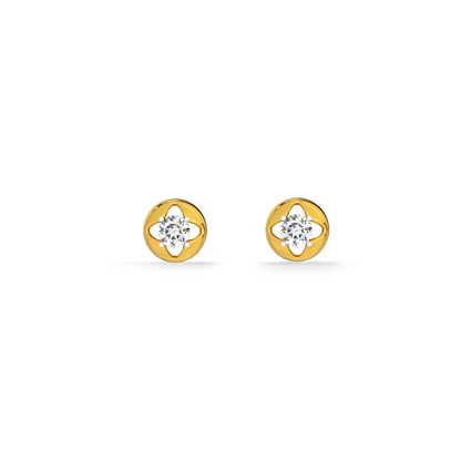 Floral Whisper 9KT Gold Lab Grown Diamond Stud Earring