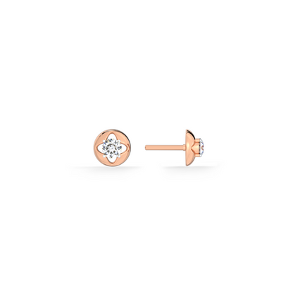 Floral Whisper 9KT Gold Lab Grown Diamond Stud Earring