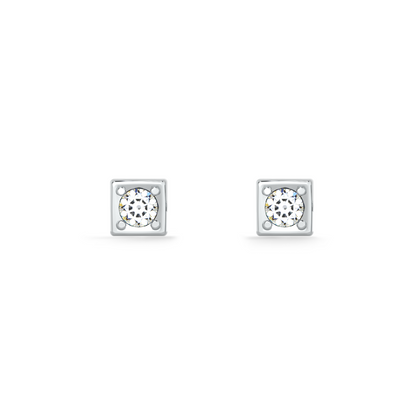 Squared Pin 9KT Gold Lab Grown Diamond Stud Earring