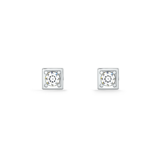 Squared Pin 9KT Gold Lab Grown Diamond Stud Earring