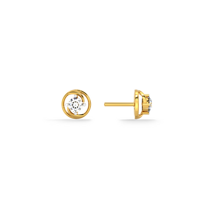 Radiant Bloom Cluster 9KT Gold Lab Grown Diamond Stud Earring