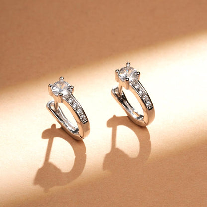 Luminous Crystal Charm Hoop Earrings