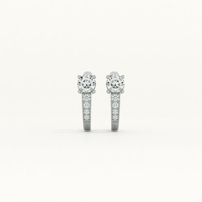Luminous Crystal Charm Hoop Earrings