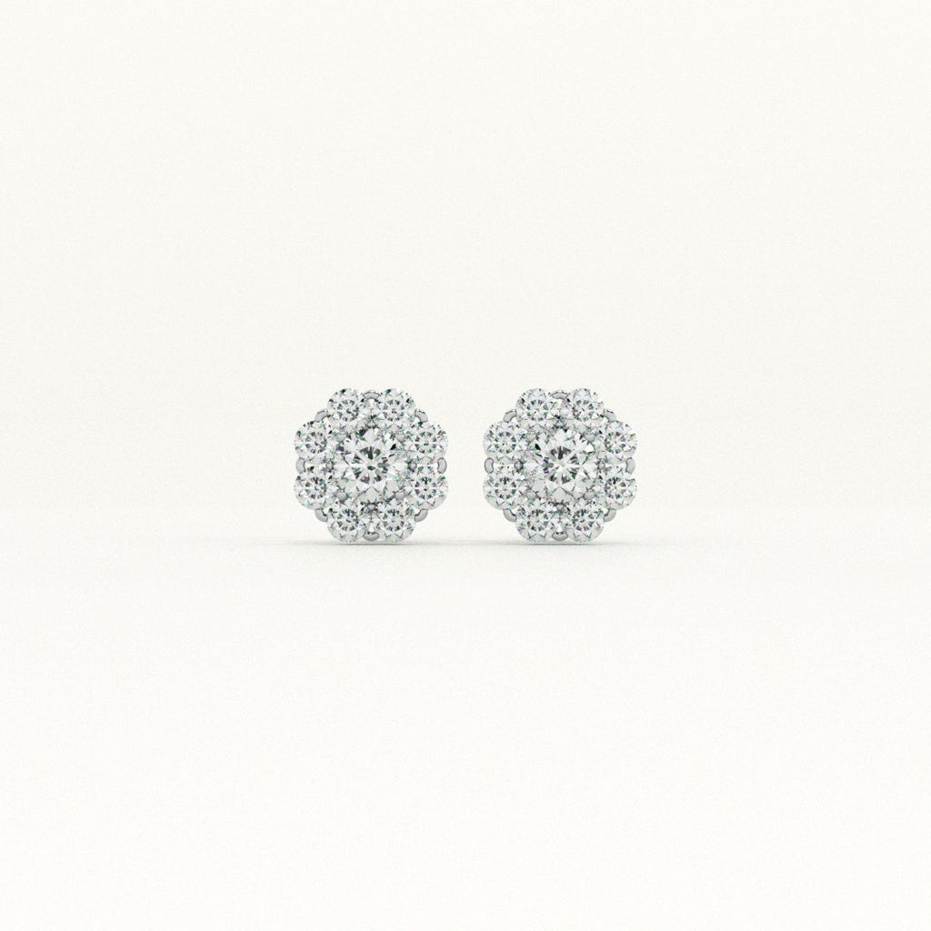 Dazzling Halo Stud Earrings