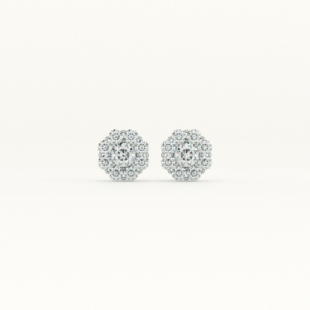 Dazzling Halo Stud Earrings